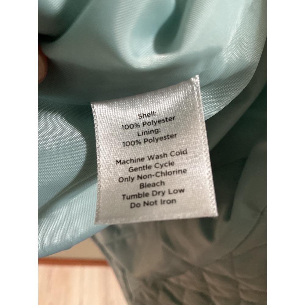 Talbots Mint Green Quilted Blazer Jacket Womens Size 12 Diamond Quilt Button Up - Picture 4 of 6
